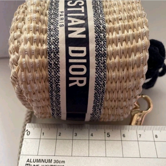 🔥LAST Day💙 Christian DIOR Authentic Straw Pouch Rattan MINI Rare - Picture 16 of 16